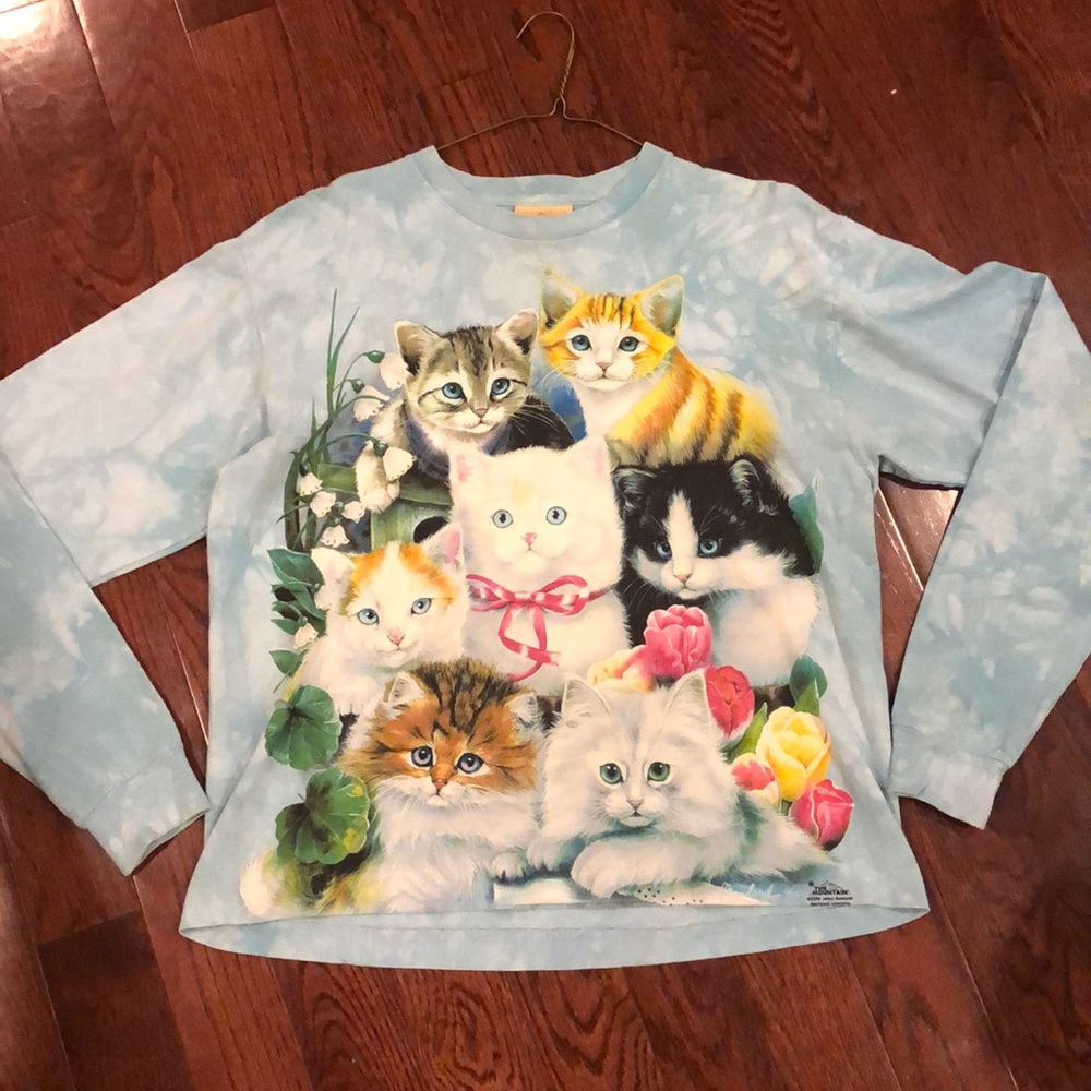 Vintage Cat Tie Dye Long Sleeve